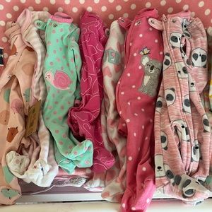 8 newborn girls pajama bundle